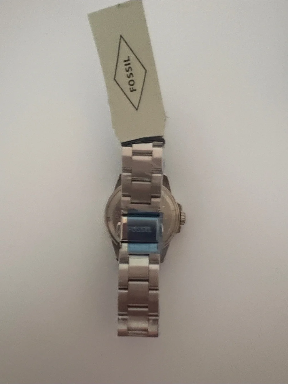 Fossil Blue Dial Silver-Tone Stainless Watch